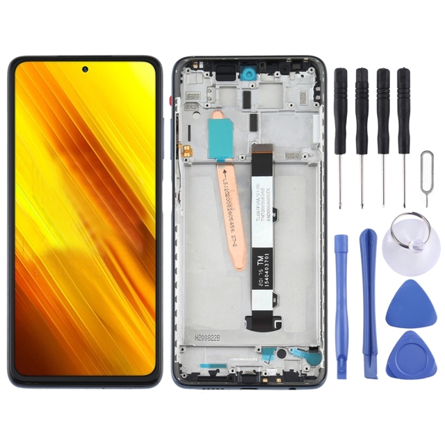 100% Original New 6.67 Inch LCD Front Screen Touch Display for Xiaomi Poco X3 NFC / Poco X3 Digitizer Full Assembly with Frame