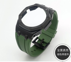 Super Ventes - Kit de modification <span class=keywords><strong>G</strong></span> <span class=keywords><strong>Shock</strong></span> <span class=keywords><strong>GM</strong></span> <span class=keywords><strong>2100</strong></span> - Kit de <span class=keywords><strong>montre</strong></span> - Bracelet en caoutchouc fluoré bleu et boîtier en acier inoxydable noir pour GA2100 - Product Image 2