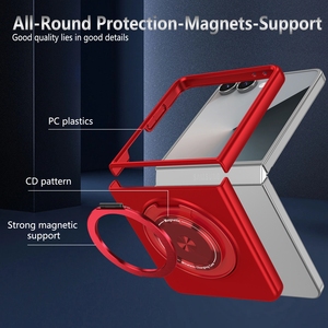 Nouvelle conception, coque magnétique antichoc en PC rigide avec anneau métallique et béquille 360° pour Samsung Galaxy Z <span class=keywords><strong>Flip</strong></span> Z <span class=keywords><strong>Fold</strong></span> 8 7 6 5 - Product Image 6