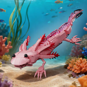Juego de Bloques de Construcción de Axolotl de Plástico Simulado, 998 Piezas, Figura de Animal para Niños y Adultos <span class=keywords><strong>HTL</strong></span>, Gran Venta - Product Image 4
