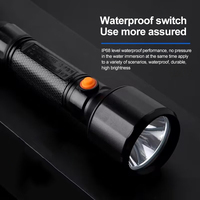 Lampe de poche LED rechargeable durable pour intérieur/extérieur Corps de lampe en ABS étanche Lumière forte Indice IP68 Torche industrielle anti-chute