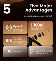 Nouvelles lunettes intelligentes V6 AI avec caméra 13MP, stabilisation d'image physique EIS, enregistrement vidéo HD 4K, traduction IA, appels BT, 2 objectifs