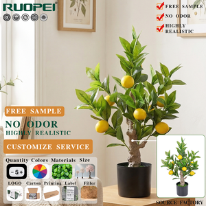 RUOPEI Arbre <span class=keywords><strong>Citronnier</strong></span> Artificiel Faux <span class=keywords><strong>Citronnier</strong></span> à Fruits Jaunes Sans Odeur Résistant aux UV Ignifuge Écologique <span class=keywords><strong>pour</strong></span> Intérieur Maison Cuisine - Product Image 1