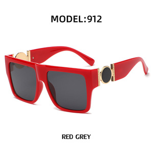 Lunettes de soleil carrées surdimensionnées unisexes, monture noire en PC, protection UV400, pour le soleil, les voyages, la scène, la mode, le style urbain - Product Image 3