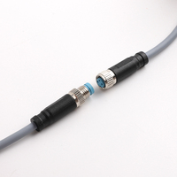 Câble réseau M12 série IP67 étanche avec isolation PVC et connecteur adaptateur pour interface RJ45 pour équipement électronique