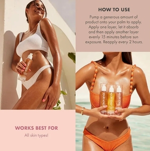 Cosmetici di bellezza per la cura della pelle <span class=keywords><strong>SPF</strong></span> 45 <span class=keywords><strong>protezione</strong></span> UV <span class=keywords><strong>protezione</strong></span> <span class=keywords><strong>solare</strong></span> ambra oro Shimmer Mica <span class=keywords><strong>protezione</strong></span> <span class=keywords><strong>solare</strong></span> bagliore corpo - Product Image 5