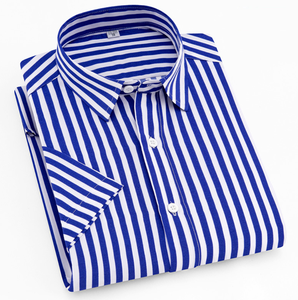 Nuova <span class=keywords><strong>Camicia</strong></span> <span class=keywords><strong>Uomo</strong></span> 2026 Antirughe a Righe Mezza <span class=keywords><strong>Manica</strong></span> in Cotone Oxford <span class=keywords><strong>Taglie</strong></span> <span class=keywords><strong>Forti</strong></span> 100% Cotone con Colletto alla Coreana - Product Image 3