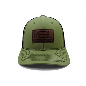 Casquette Trucker Adulte Personnalisable en Cuir avec Patch, 6 Panneaux Structurés, Dos en Maille Noire, pour Toutes Saisons, Style Streetwear, Fabriquée en Usine au Vietnam - Product Image 1
