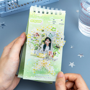 Paquete <span class=keywords><strong>de</strong></span> 30 hojas <span class=keywords><strong>de</strong></span> la serie Milk Cap Planet, libro <span class=keywords><strong>de</strong></span> collage coreano en espiral, pegatinas <span class=keywords><strong>de</strong></span> material atmosférico para collage <span class=keywords><strong>de</strong></span> persecución <span class=keywords><strong>de</strong></span> <span class=keywords><strong>estrellas</strong></span> - Product Image 4