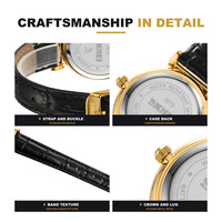 Jam Tangan Wanita Skmei 2072 Dress, Fashion Custom OEM Japan Movt Diamond Quartz, Jam Tangan Kulit untuk Wanita