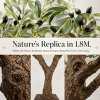 Arbre d'olivier artificiel, faux olivier en plastique, arbre décoratif avec olives noires pour la décoration intérieure de la maison, de l'hôtel, du bureau, du hall