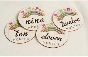 Nouveau design en bois bébé cartes d'étape mensuelles avec signe d'annonce grossesse et cadeaux pour garçons et filles nouveau-né Photo Prop - Product Image 6