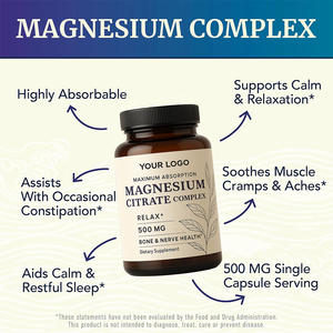 แคปซูลแมกนีเซียมคอมเพล็กซ์ธรรมชาติ 60 หน่วยบริโภค ปราศจากจีเอ็มโอ ผ่านการทดสอบโดยบุคคลที่สาม - Product Image 2