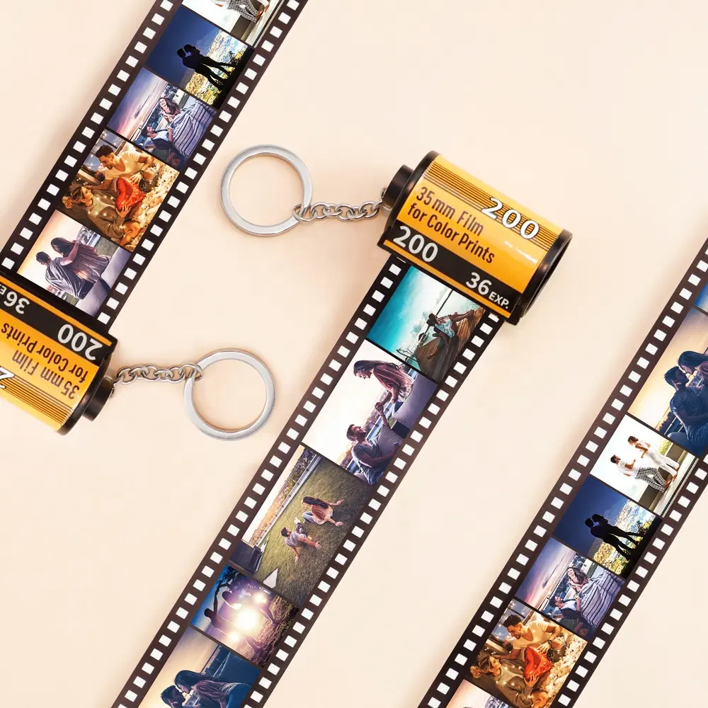 Personalized Photo Camera Roll Keychain Digital Film Roll Keychain