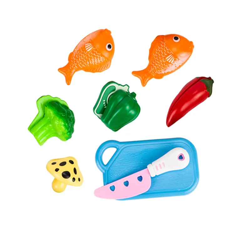 Ept Promotie 1 Dollar Items Speelgoed Vis West Blauwe Bloem Peper Paddestoel Groen Voedsel Snijden Keuken Alsof Speelgoed