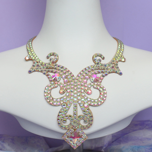 Elegante moda AB brillante Rhinestone cristal suave cuero clavícula collar cadena accesorios de joyería para mujeres - Product Image 4