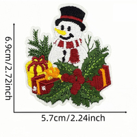 Joyeux Noël – Écussons thermocollants brodés personnalisés, motifs de Noël (bonhomme de neige, renne, couronne) pour vêtements, chapeaux et sacs