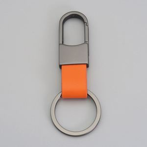 Porte-clés mousqueton en cuir PU court pour hommes, en alliage/métal/fer, accessoires de voiture, vente en gros - Product Image 2