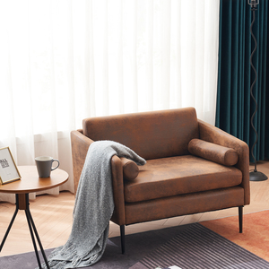 97*71*74cm 1,5 Assentos Hot Stamping Pano Cadeira envolvente com Travesseiro Indoor Circle <span class=keywords><strong>Chair</strong></span> Marrom escuro - Product Image 5
