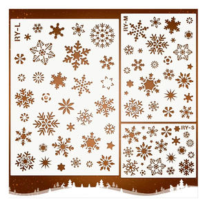 Pochoirs de flocons de neige de Noël, pochoirs de flocons de neige pour la <span class=keywords><strong>peinture</strong></span> <span class=keywords><strong>sur</strong></span> bois, la pulvérisation, le <span class=keywords><strong>verre</strong></span>, les murs, les portes, l'artisanat DIY - Product Image 1