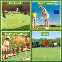 Ensemble de drapeaux de golf miniatures en nylon blanc personnalisé, 3 sections, avec coupes et accessoires d'entraînement au putting
