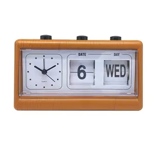 Minimalist टेबल स्वचालित पृष्ठ मोड़ सप्ताह तारीख फ्लिप घड़ी कैलेंडर एनालॉग अलार्म घड़ी के साथ घड़ी