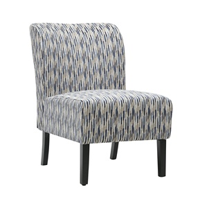 Geleneksel kavisli arka terlik sandalyesi baskı kumaş <span class=keywords><strong>Accent</strong></span> sandalye temiz çizgiler ve konik ahşap bacaklar - Product Image 5