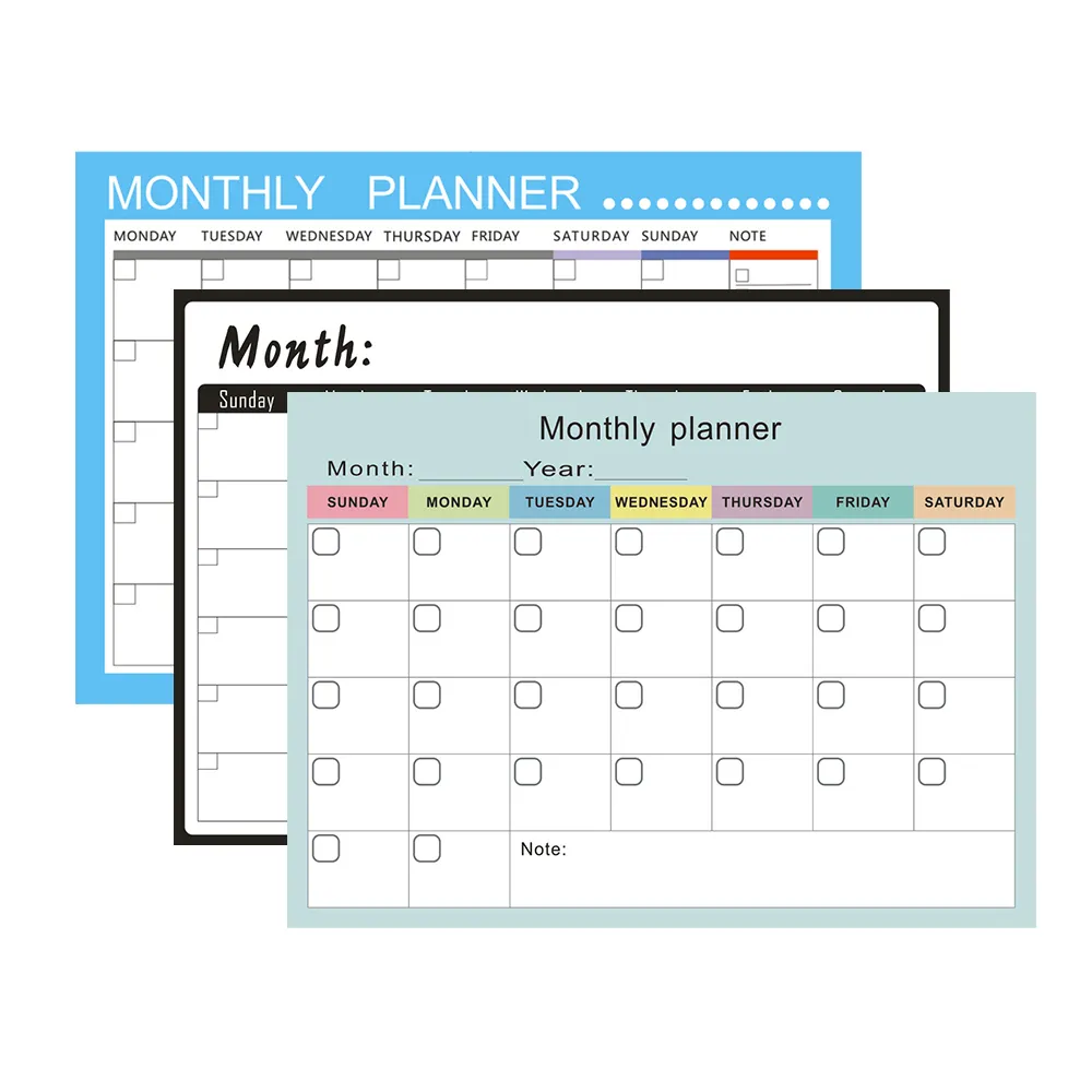 A3 Magnet Whiteboard Weekly Planner Magnetic Dry Erase Monthly Calendar For Refrigerator Custom Magnetic Calendars