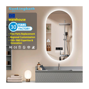 Miroir mural éclairé à LED intelligent pour salle de bain, meubles de luxe modernes, anti-buée, rétroéclairé, pour salon de coiffure - Product Image 1