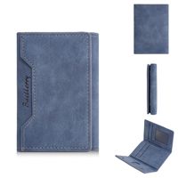 Dompet Kartu Kredit & ID Kulit PU Gaya Baru Vintage Lipat Tiga Kapasitas Besar dengan Kancing Penutup untuk Pria Gentleman