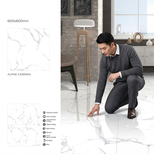 Vistaar Atenia White 600x600mm PGVT Glossy Porcelain Floor Tiles Restaurant Flooring - Product Image 2
