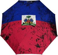 Nouvelle Ombrelle Automatique Moderne Drapeau Haïtien Ouverture et Fermeture Automatiques Protection UV Coupe-Vent Voyage Vente en Gros Personnalisée
