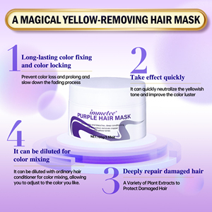 Masque capillaire professionnel <span class=keywords><strong>blond</strong></span> argenté, marque privée, sans sulfate, tonifiant violet, traitement capillaire pour cheveux dé<span class=keywords><strong>color</strong></span>és, OEM ODM personnalisé - Product Image 4
