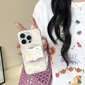 เคสโทรศัพท์ลายดาวและหนังสือสไตล์มินิมอล พร้อมกระจกและขาตั้งแม่เหล็ก สำหรับ iPhone 16 Pro Max 15 14 13 ผู้หญิง - Product Image 1