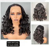 Peluca de Cabello Humano Brasileño Rizado SDD Beauty, Peluca Frontal de Encaje 13x4, Peluca de Cabello Humano 100% Virgen para Mujeres Negras
