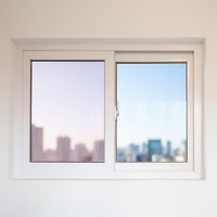 Fenêtre coulissante horizontale en PVC sans plomb, verre trempé 5+12A+5, écologique, résistante aux intempéries, antivol, Energy Star