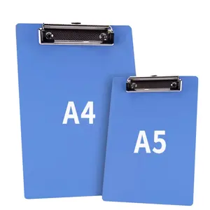 Groothandel Draagbare Kleurrijke A4 A5 Plastic Metalen Klembord Map Metalen Clip Schrijfblok Bord Rekeningen Menu Klembord