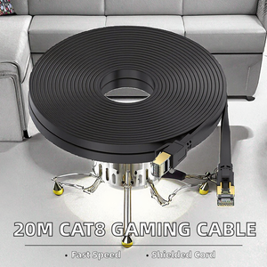 Alta velocidad 20M 40Gbps 2000Mhz RJ45 blindado CAT8 <span class=keywords><strong>Cable</strong></span> <span class=keywords><strong>de</strong></span> conexión <span class=keywords><strong>de</strong></span> red <span class=keywords><strong>de</strong></span> <span class=keywords><strong>Internet</strong></span> plano <span class=keywords><strong>para</strong></span> juegos PC <span class=keywords><strong>Xbox</strong></span> Modem Router - Product Image 3