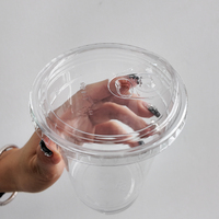 Couvercle à boire directement Littleboom de haute qualité, transparent, 98/90 mm, en PLA/PET, pour gobelets et bols en plastique pour boissons et café