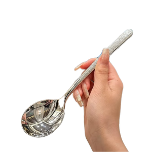 ملعقة حساء طويلة المقبض من الفولاذ المقاوم للصدأ 38 جرام للاستخدام في المطاعم والفنادق، أدوات مطبخ بمقبض سميك للوجبات - Product Image 1