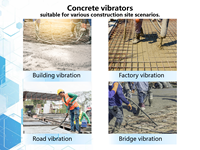 Compacteur à béton vibrant dorsal Huiteng/Yuante à moteur thermique externe, 1,2 kW, haute efficacité, avec tuyau de 2,44 m