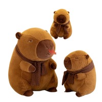 Peluche mignonne Capybara avec écharpe, coussin et jouet en peluche, cadeau d'anniversaire pour les 14 ans et plus, fabriqué au Zhejiang