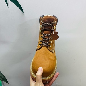 Men Brown Nubuck Genuine Leather JEROKO Ankle Lace-Up Insulated <b>Work</b> <b>Boots</b> Lug Sole <b>Winter</b> Outdoor Safety Comfort Yellow <b>Boots</b> - Product Image 5