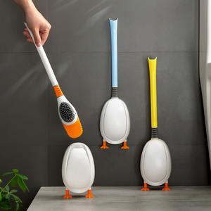 Ensemble de brosse de toilette en silicone pour canard de <span class=keywords><strong>plongée</strong></span> jaune à usage domestique outil de nettoyage magique à suspendre au mur sans matière plastique à angle mort - Product Image 1