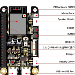 La placa de desarrollo GGDX SF32LB52-DevKit-LCD-devkit-lcd se basa en la serie de chips Sflbx y admite el modo dual 5.3. - Product Image 4