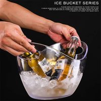 Vente en gros Seau à glace à champagne Seau à glace en plastique acrylique transparent personnalisé