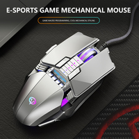 Souris optique filaire pour jeux LEAVEN V710 Brands 8D FPS E-sports, pour les mains gauche et droite, souris de jeu pour PC, souris de jeu RGB pour joueur