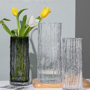 <span class=keywords><strong>Grand</strong></span> <span class=keywords><strong>Vase</strong></span> en Verre de Luxe Haut de Gamme, Design Glacier <span class=keywords><strong>Transparent</strong></span>, Style Moderne pour Composition Florale de Table, Décoration de Salon - Product Image 1