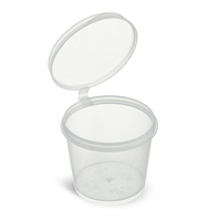 Échantillon GRATUIT – Gobelets à sauce jetables transparents de 1 oz avec couvercles, gobelets portionneurs avec couvercles, gobelets à soufflé, gobelets transparents