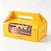 Boîte à gâteau en carton kraft de qualité alimentaire avec poignée haute, personnalisable, pour emballage de mini-gâteaux de mariage